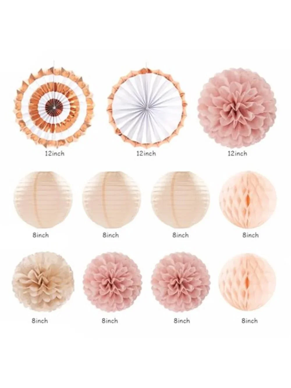 Blush Pink Rose Gold Birthday Decorations Set Boho Peach Party Decor Kit